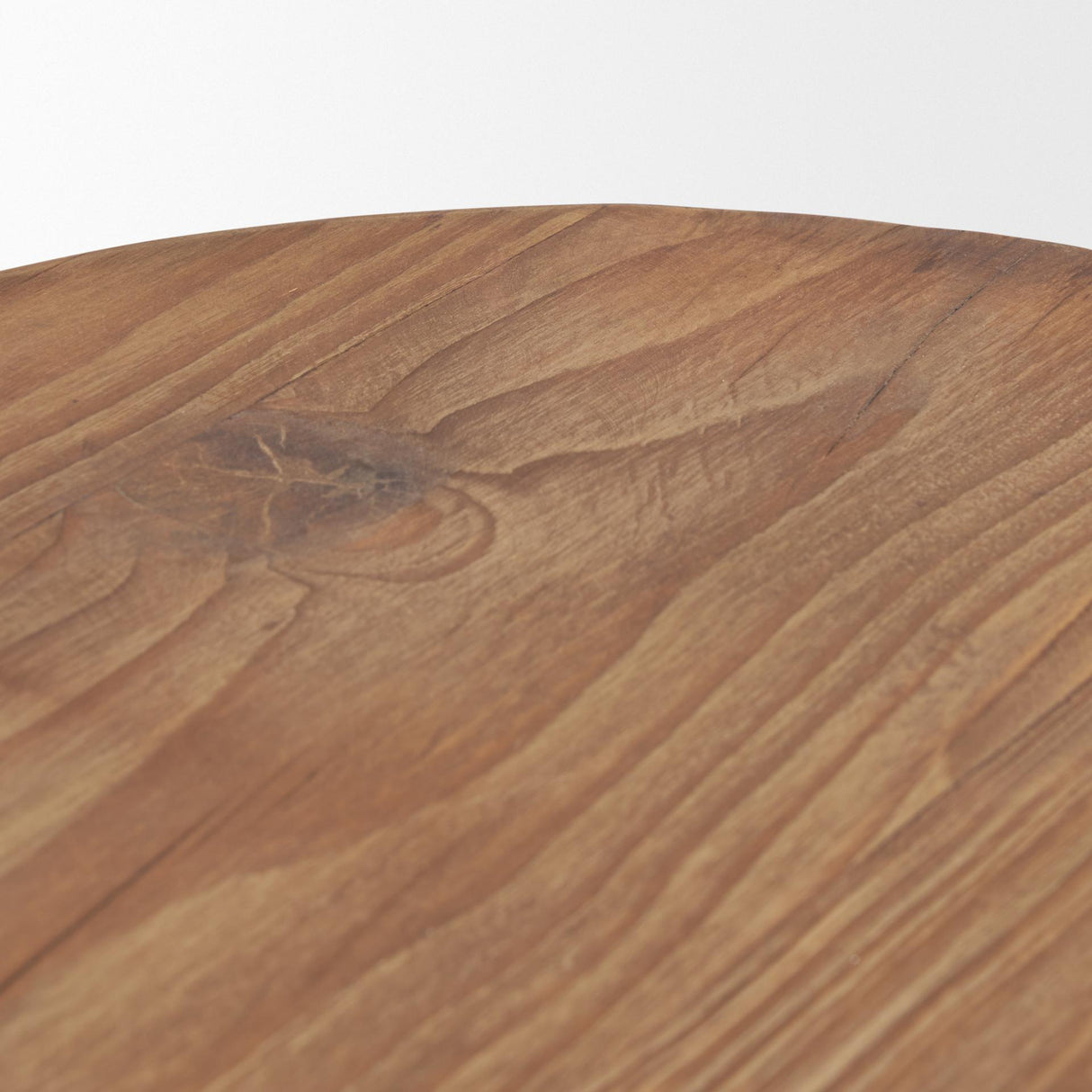 Mercana Tahlia Round Natural Brown Wood w/ Angled Legs Stool