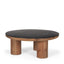 Mercana Tucson Natural Wood w/ Round Black Oak Top Coffee Table