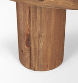 Mercana Tucson Natural Wood w/ Round Black Oak Top Coffee Table
