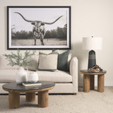 Mercana Tucson Natural Wood w/ Round Black Oak Top Coffee Table