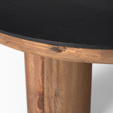 Mercana Tucson Natural Wood w/ Round Black Oak Top Coffee Table