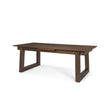 Mercana Takota Dark Brown Rectangular Oak Wood w/ Birch Wood Legs Extendable Dining Table