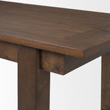 Mercana Takota Dark Brown Rectangular Oak Wood w/ Birch Wood Legs Extendable Dining Table