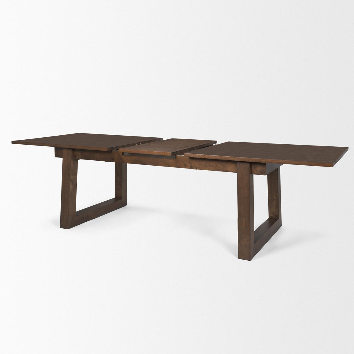 Mercana Takota Dark Brown Rectangular Oak Wood w/ Birch Wood Legs Extendable Dining Table