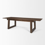 Mercana Takota Dark Brown Rectangular Oak Wood w/ Birch Wood Legs Extendable Dining Table