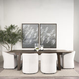 Mercana Takota Dark Brown Rectangular Oak Wood w/ Birch Wood Legs Extendable Dining Table