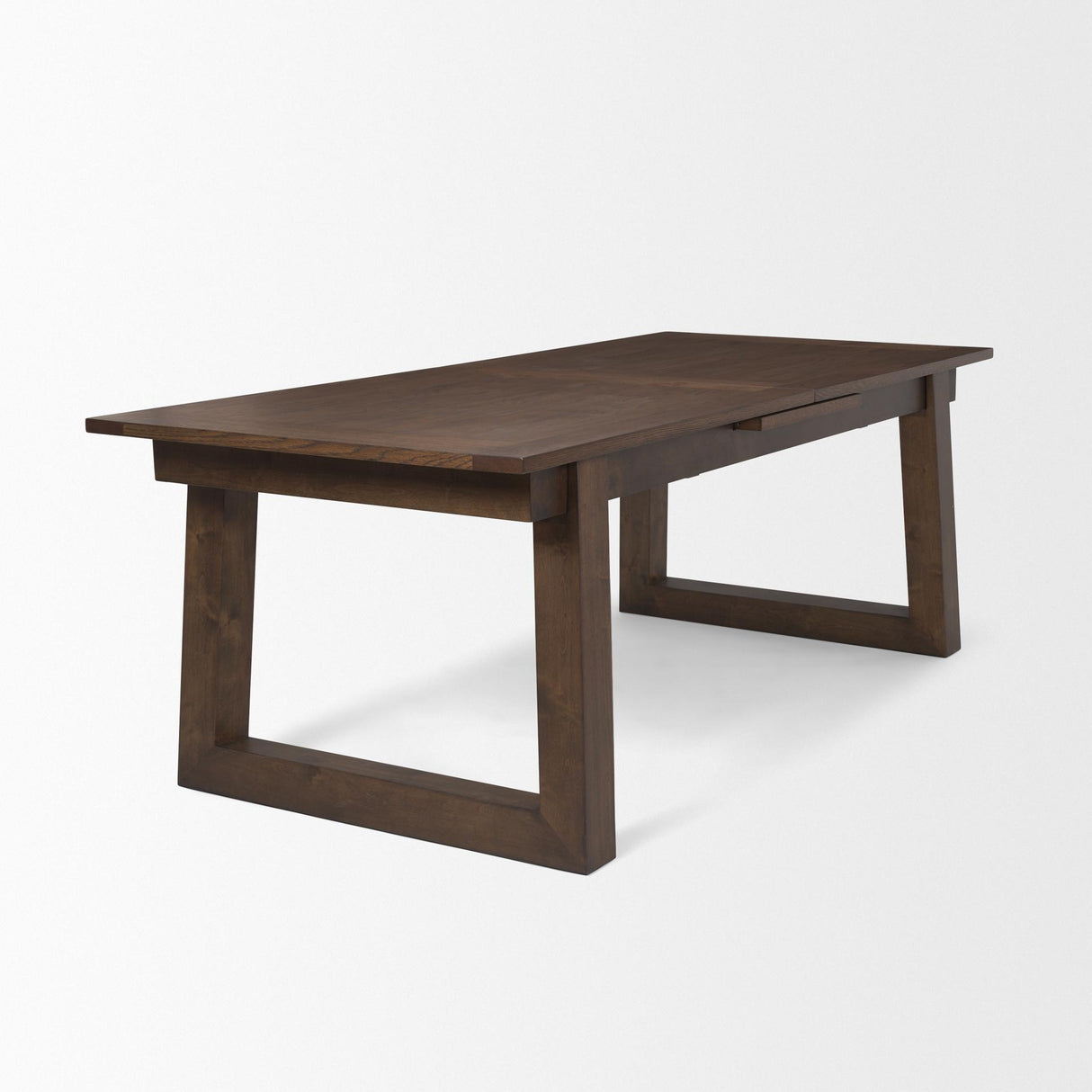 Mercana Takota Dark Brown Rectangular Oak Wood w/ Birch Wood Legs Extendable Dining Table