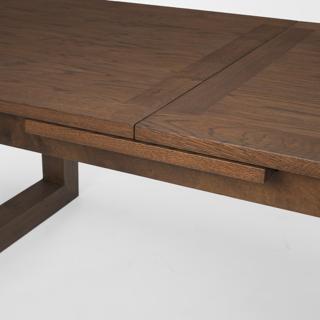 Mercana Takota Dark Brown Rectangular Oak Wood w/ Birch Wood Legs Extendable Dining Table