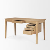 Mercana Tino Light Brown Oak Wood w/ 4 Drawers Desk