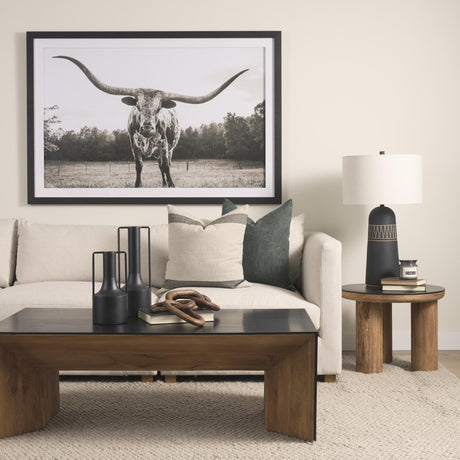 Mercana Tabor Natural Wood w/ Black Oak Waterfall Coffee Table