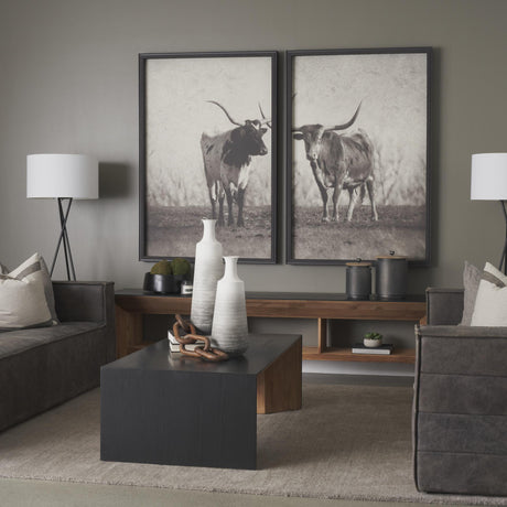 Mercana Tabor Natural Wood w/ Black Oak Waterfall Coffee Table