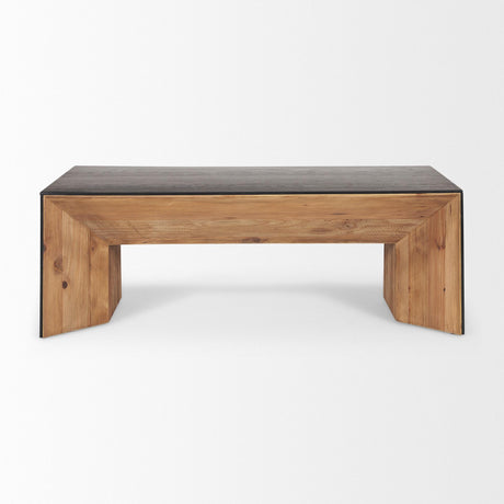 Mercana Tabor Natural Wood w/ Black Oak Waterfall Coffee Table