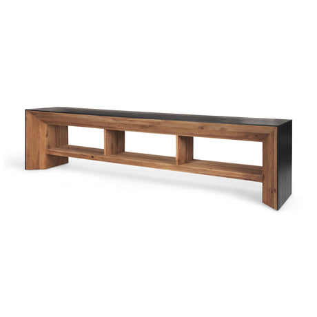 Mercana Tabor Natural Wood w/ Black Oak Waterwall Media Console