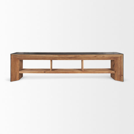 Mercana Tabor Natural Wood w/ Black Oak Waterwall Media Console