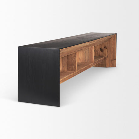 Mercana Tabor Natural Wood w/ Black Oak Waterwall Media Console