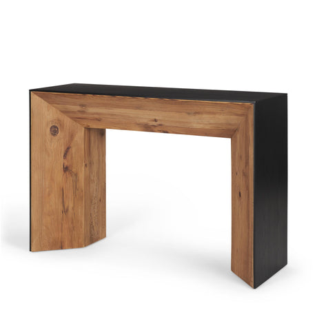 Mercana Tabor Natural Wood w/ Black Oak Waterfall Console Table