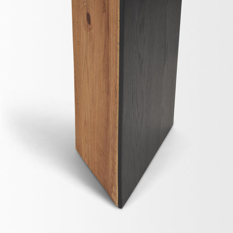 Mercana Tabor Natural Wood w/ Black Oak Waterfall Console Table