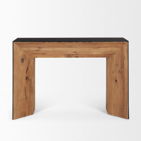 Mercana Tabor Natural Wood w/ Black Oak Waterfall Console Table