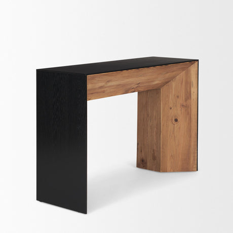 Mercana Tabor Natural Wood w/ Black Oak Waterfall Console Table