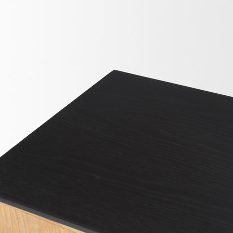 Mercana Tabor Natural Wood w/ Black Oak Waterfall Console Table