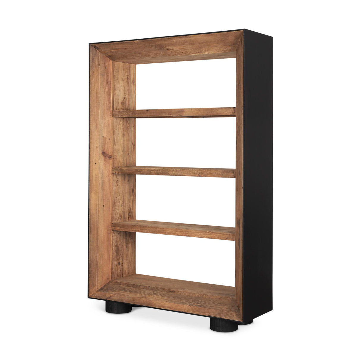 Mercana Tabor Natural Wood w/ Black Oak Frame Bookcase