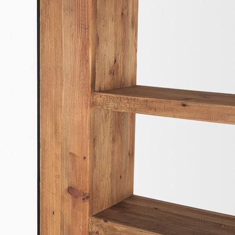 Mercana Tabor Natural Wood w/ Black Oak Frame Bookcase