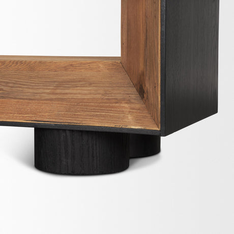 Mercana Tabor Natural Wood w/ Black Oak Frame Bookcase