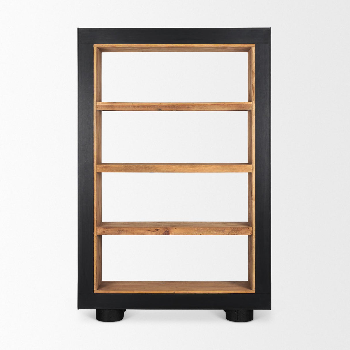 Mercana Tabor Natural Wood w/ Black Oak Frame Bookcase
