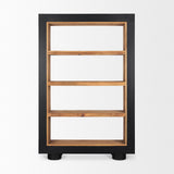 Mercana Tabor Natural Wood w/ Black Oak Frame Bookcase