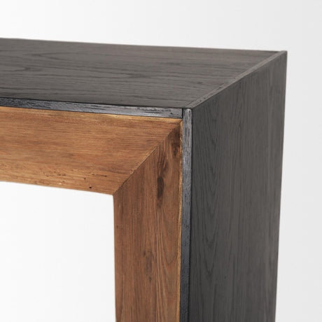 Mercana Tabor Natural Wood w/ Black Oak Frame Bookcase