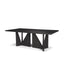 Mercana Tarro 84" Rectangular Textured Black Wood w/ Geometrical Base Dining Table