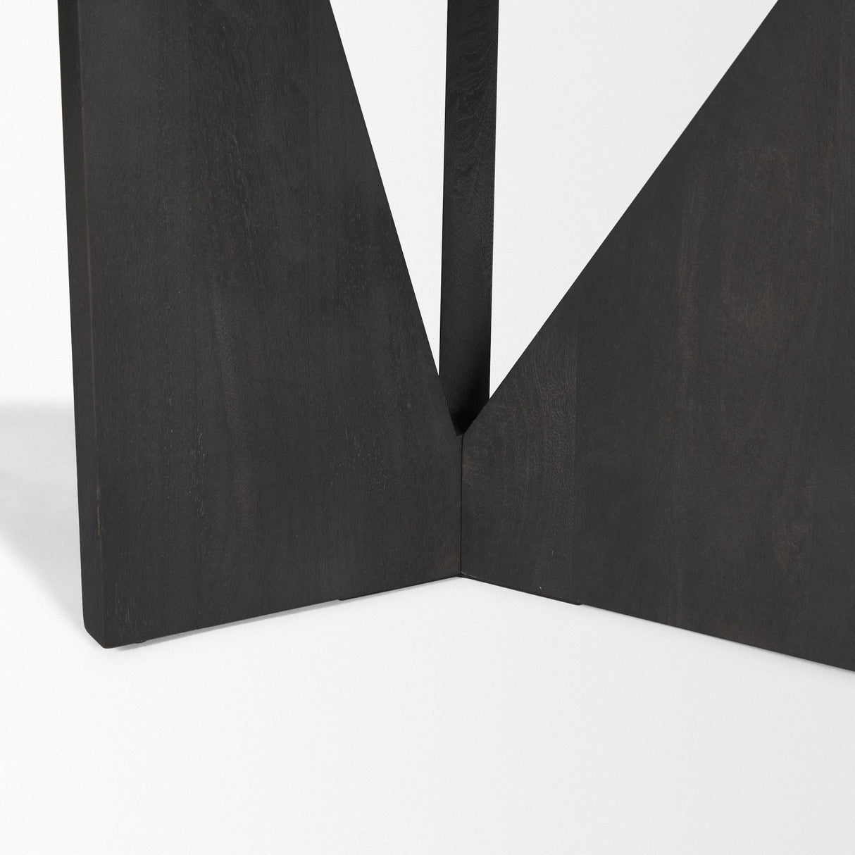 Mercana Tarro 84" Rectangular Textured Black Wood w/ Geometrical Base Dining Table