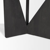 Mercana Tarro 84" Rectangular Textured Black Wood w/ Geometrical Base Dining Table
