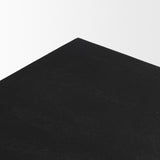 Mercana Tarro 84" Rectangular Textured Black Wood w/ Geometrical Base Dining Table