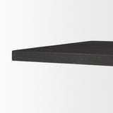 Mercana Tarro 84" Rectangular Textured Black Wood w/ Geometrical Base Dining Table