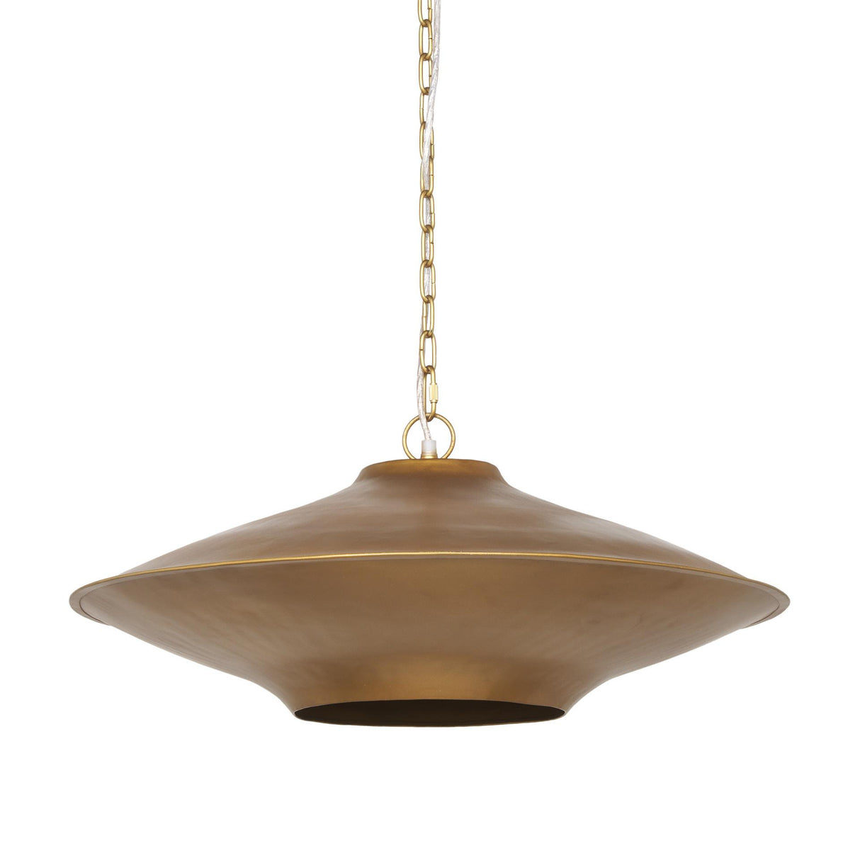 Mercana Titus 1-Light Brass Finished Metal Disc Pendant