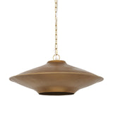 Mercana Titus 1-Light Brass Finished Metal Disc Pendant