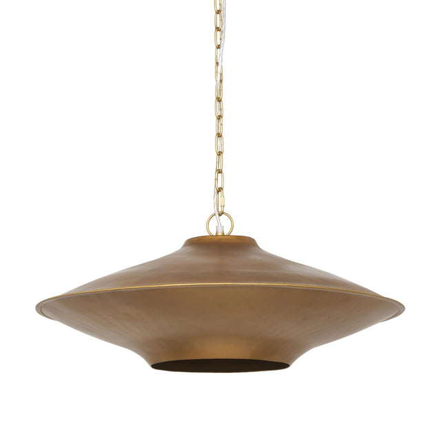 Mercana Titus 1-Light Brass Finished Metal Disc Pendant