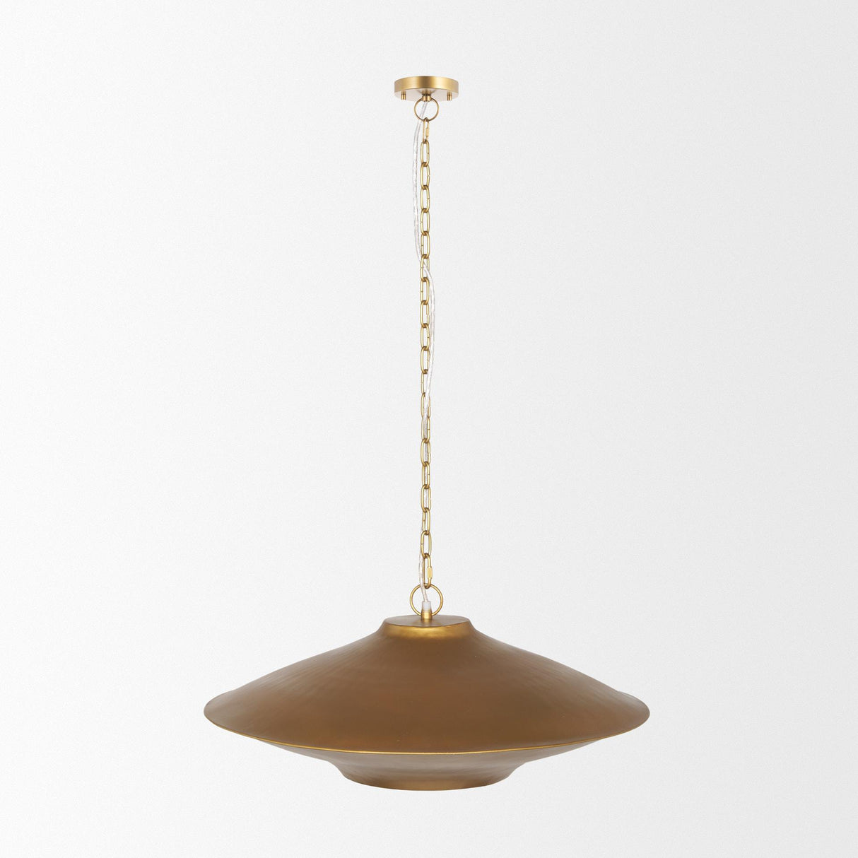 Mercana Titus 1-Light Brass Finished Metal Disc Pendant