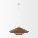 Mercana Titus 1-Light Brass Finished Metal Disc Pendant