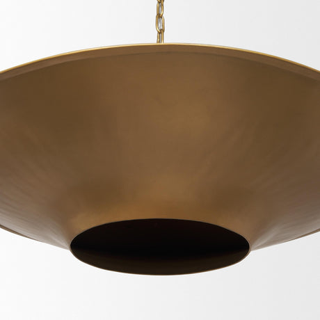 Mercana Titus 1-Light Brass Finished Metal Disc Pendant