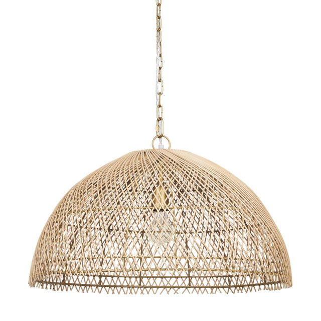 Mercana Thad 1-Light Natural Woven Rattan Dome Pendant