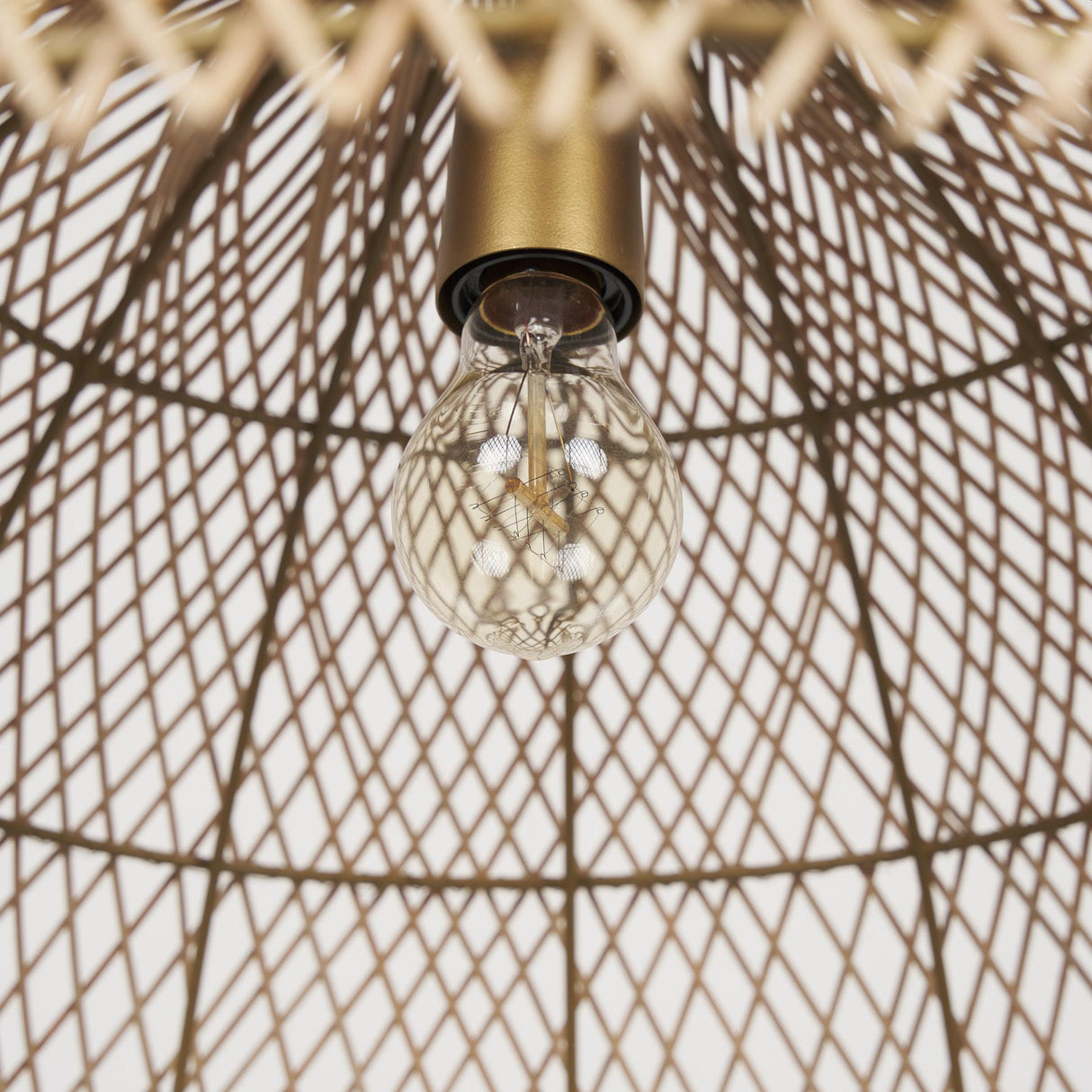 Mercana Thad 1-Light Natural Woven Rattan Dome Pendant