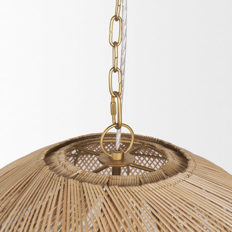 Mercana Thad 4-Light Natural Woven Rattan Foyer Chandelier