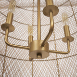 Mercana Thad 4-Light Natural Woven Rattan Foyer Chandelier