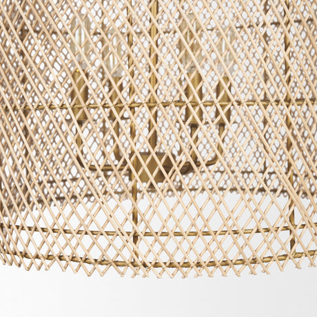 Mercana Thad 4-Light Natural Woven Rattan Foyer Chandelier