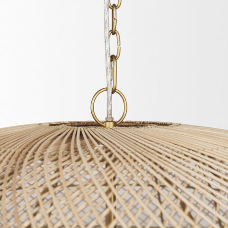 Mercana Thad 4-Light Natural Woven Rattan Dome Chandelier