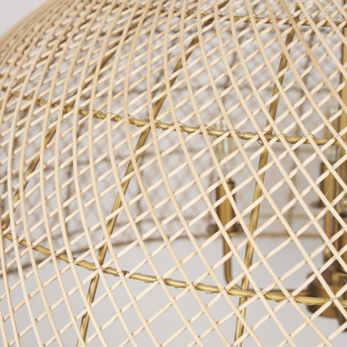 Mercana Thad 4-Light Natural Woven Rattan Dome Chandelier