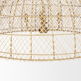 Mercana Thad 4-Light Natural Woven Rattan Dome Chandelier