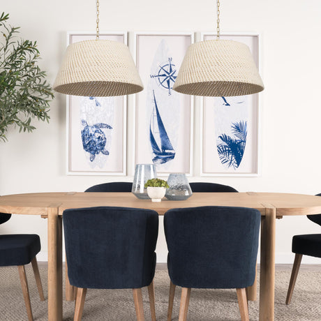 Mercana Tosha 1-Light Tapered Cotton Rope Drum Pendant